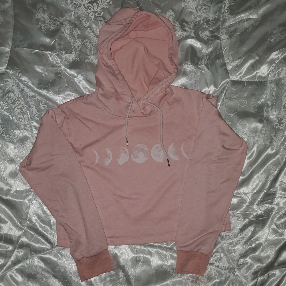 Moon phase crop top hoodie